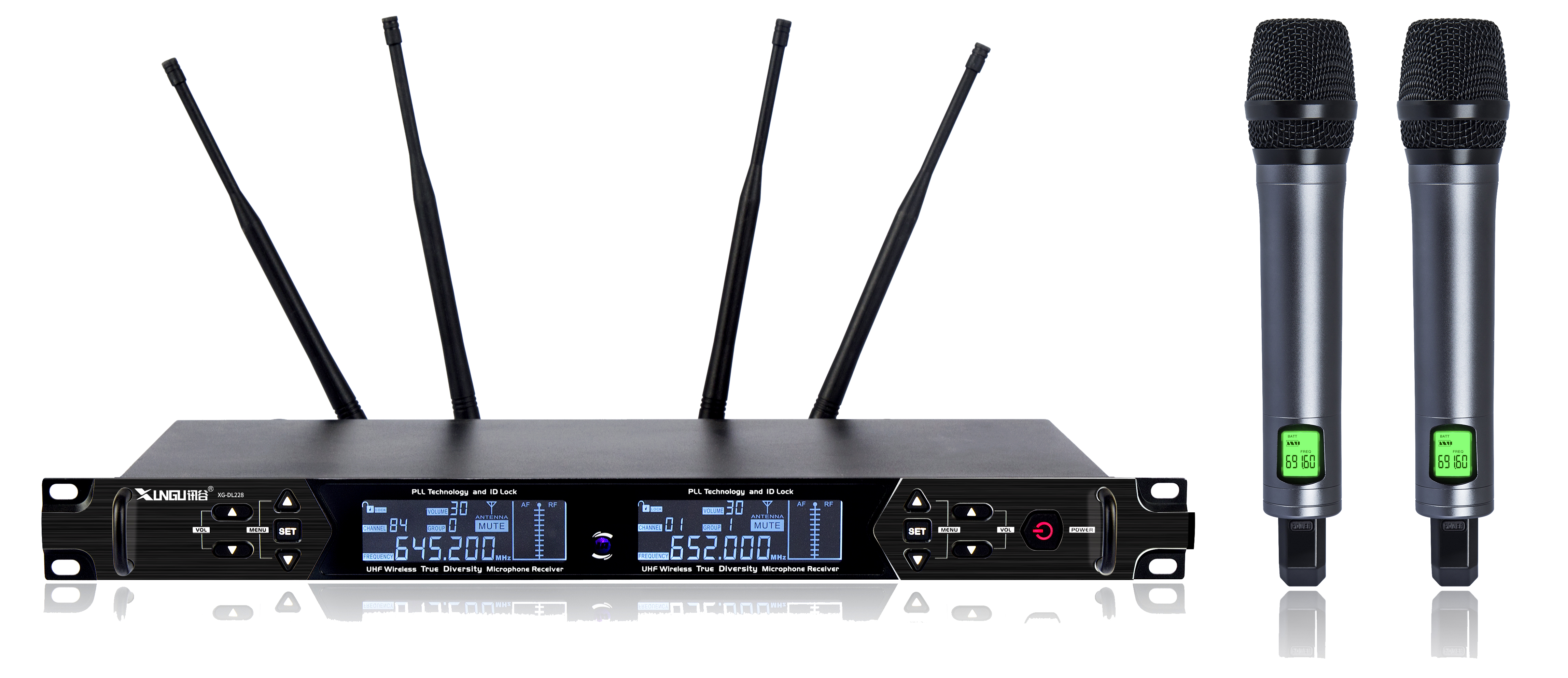 Wireless Dual-Channel KTV Microphone System – UHF 470-960MHz, 200 Channels